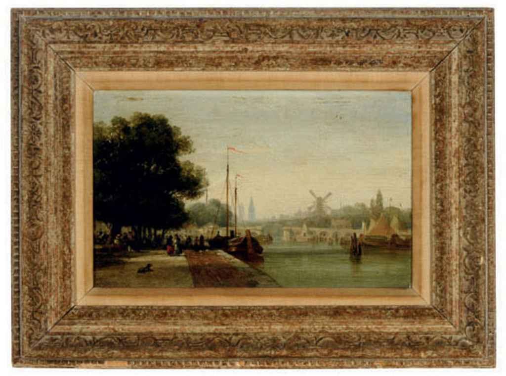 William Wyld - Along the banks of the river Amstel, Amsterdam