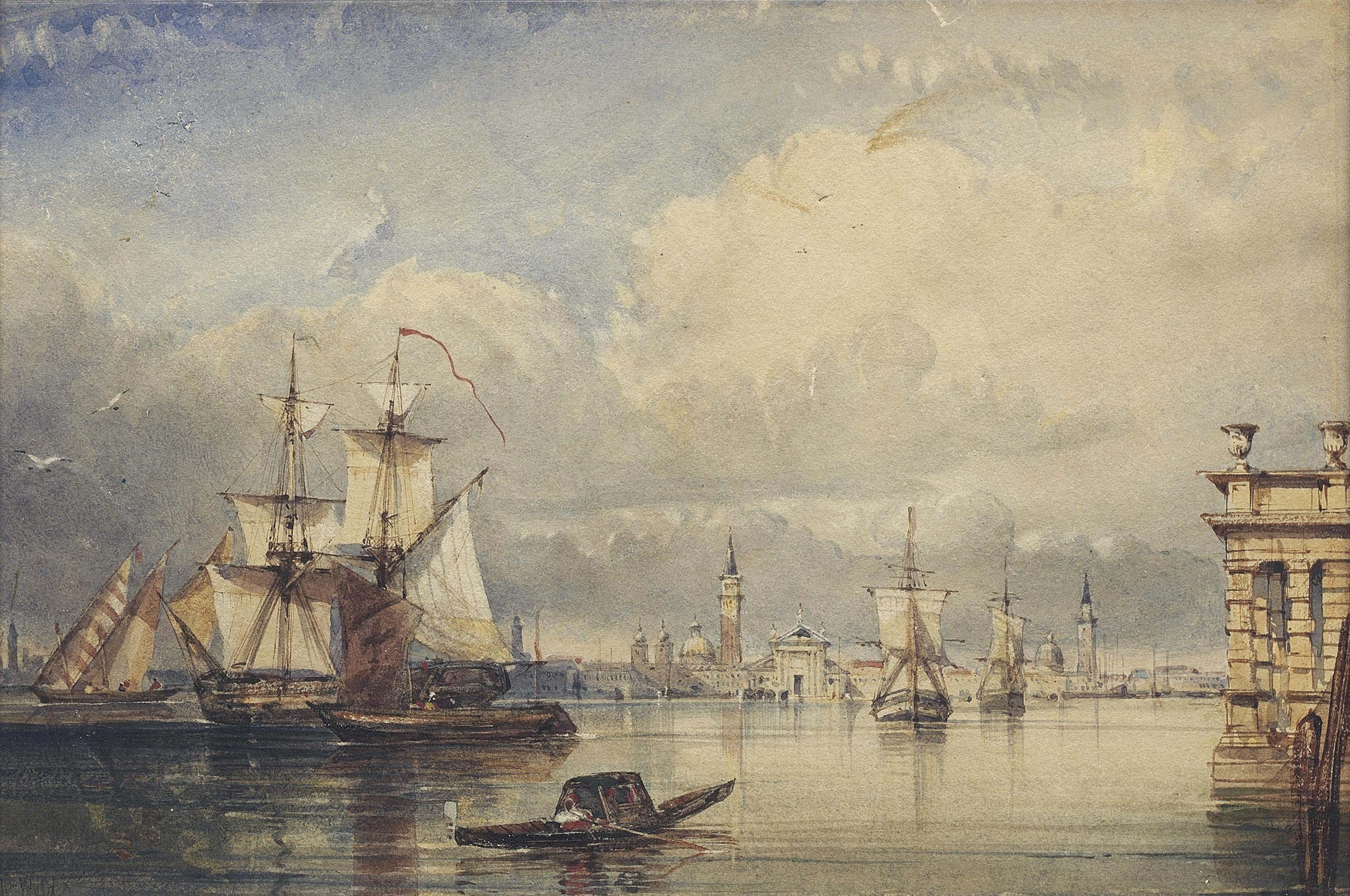 William Wyld - Shipping in the Lagoon, Venice