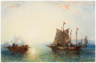 William Wyld - The fishing fleet at dusk