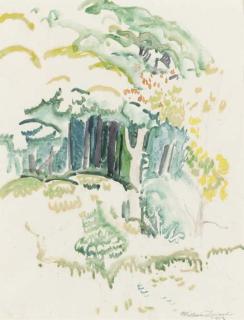 William Zorach - Five Trees in the Distance