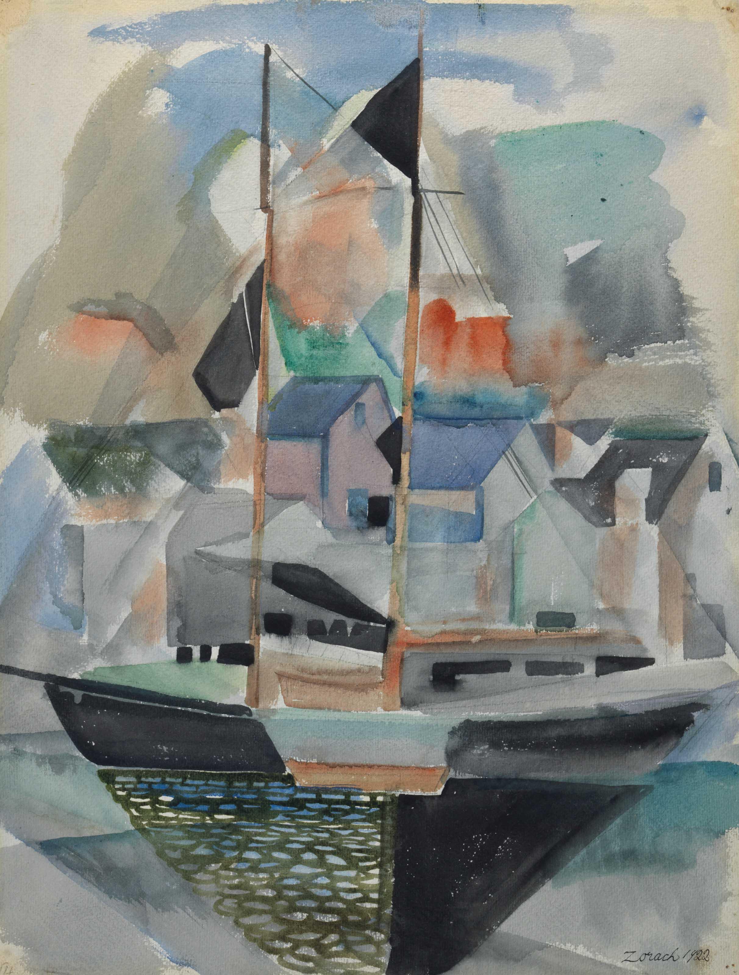 William Zorach - Schooner with Reflection
