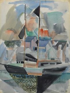 William Zorach - Schooner with Reflection