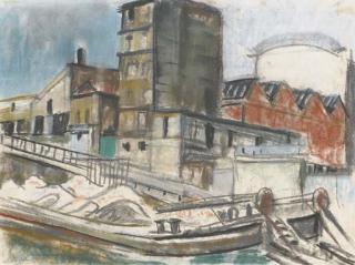 Willy Eisenschitz - Péniche à quai