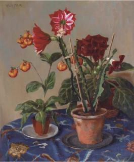 Willy Fleur - A still life with flowering cactus