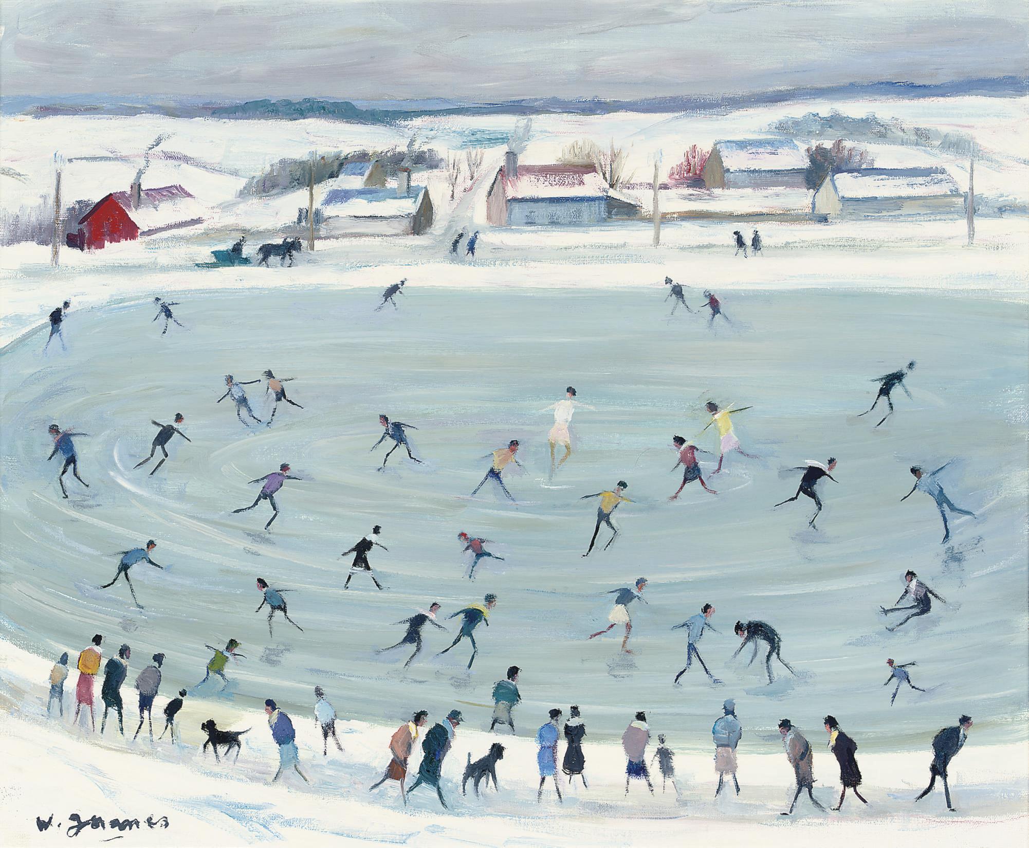 Willy James - Les patineurs sur l\'étang gelé