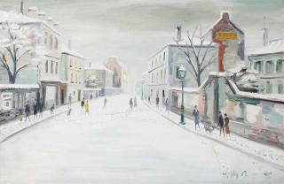 Willy James - Montmartre, Rue Cortot sous la neige