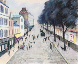 Willy James - Paris, rue de banlieue animée