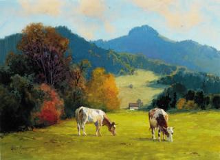 Willy Moralt - Cattle In An Alpine Landscape