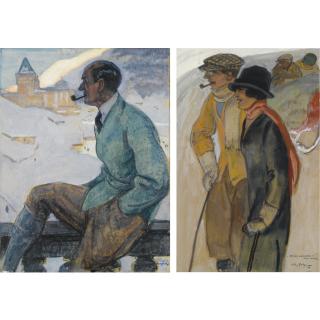 Willy Sluiter - A Portrait Of A Man With A Pipe; \'Sunny Corner\'