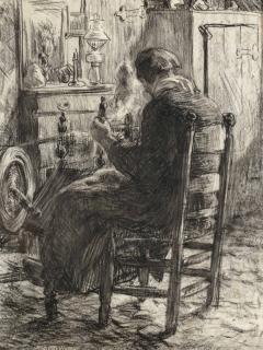 Willy Sluiter - A Woman Working On The Spinning Wheel
