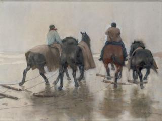 Willy Sluiter - Horses on the beach