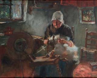 Willy Sluiter - Spinning wool