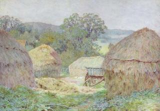 Wilmot Pilsbury, R.W.S. - The farmyard - a summer morning