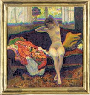 Wilson Henry Irvine - Seated Nude on a Sofa