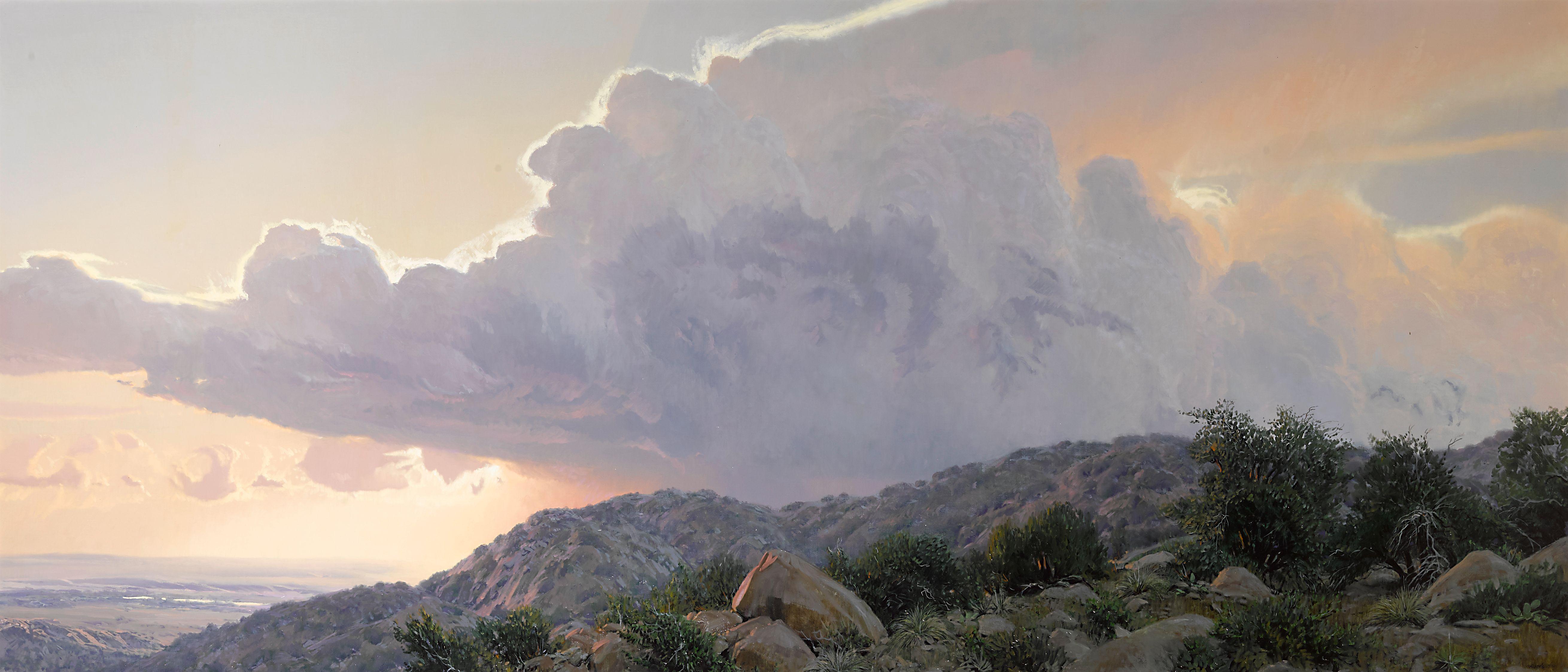 Wilson Hurley - Sunset in Silver and Gold 36 x 84in