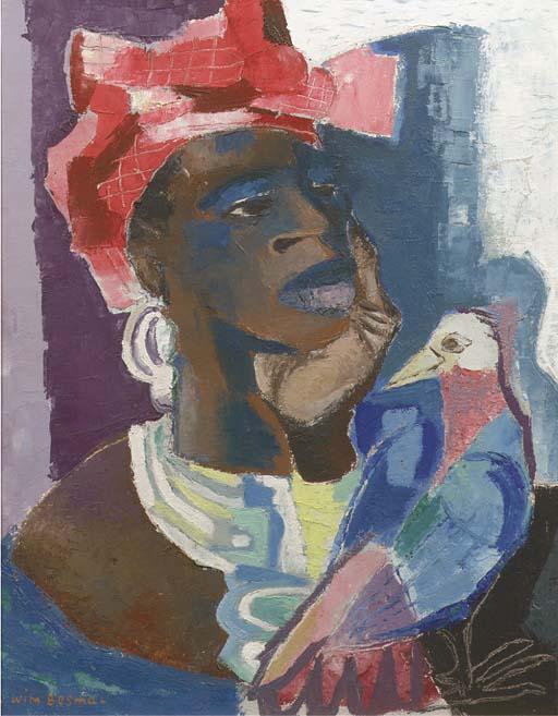 Wim Bosma - Surinamian Negress and Bird