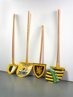 Wim Delvoye - Installation of four shovels