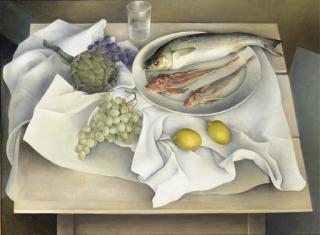 Wim Schuhmacher - Stilleven met vissen en vruchten