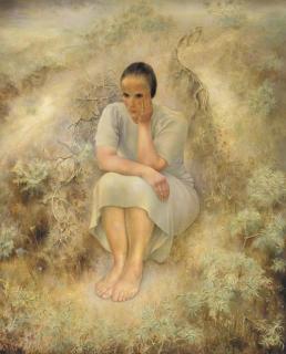 Wim Schuhmacher - Vrouw in duinen (Melitta)