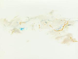 Winfred Gaul - Komposition in Blau und Orange (20-8-57-3)