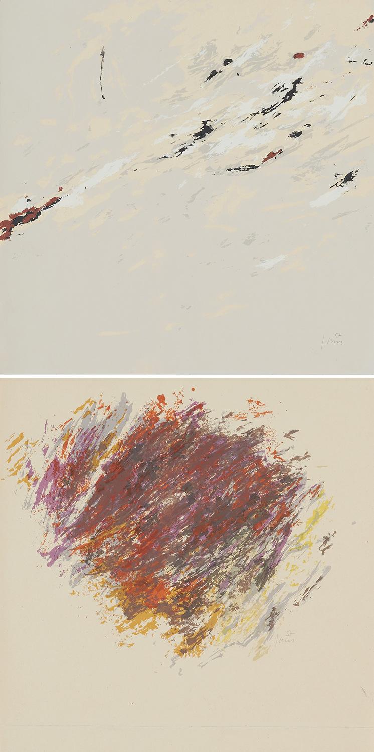 Winfred Gaul - Mappe mit 2 Serigrafien.