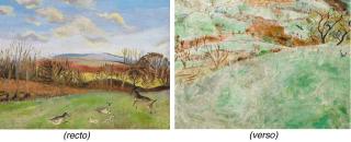 Winifred Nicholson - Goats In A Landscape, Recto; Spring Landscape, Verso