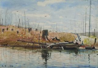 Winslow Homer - Fallen Tree with Minks