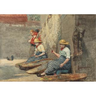 Winslow Homer - Fishergirls Coiling Tackle