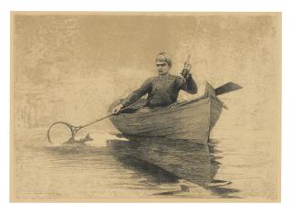 Winslow Homer - Fly Fishing, Saranac Lake