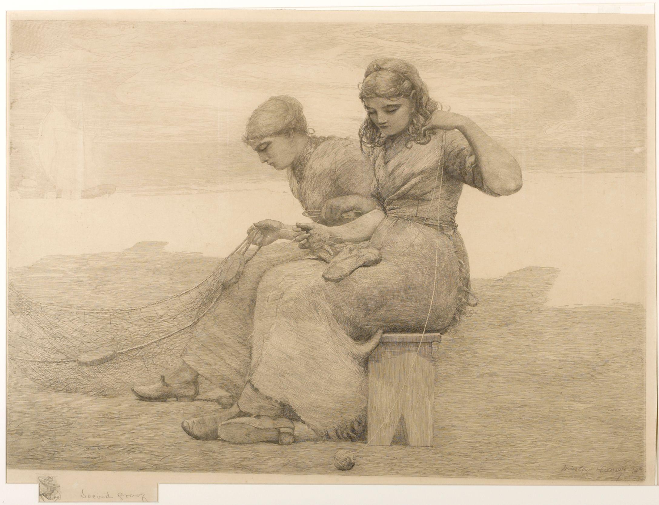 Winslow Homer - Mending the Tears (c. 1888)