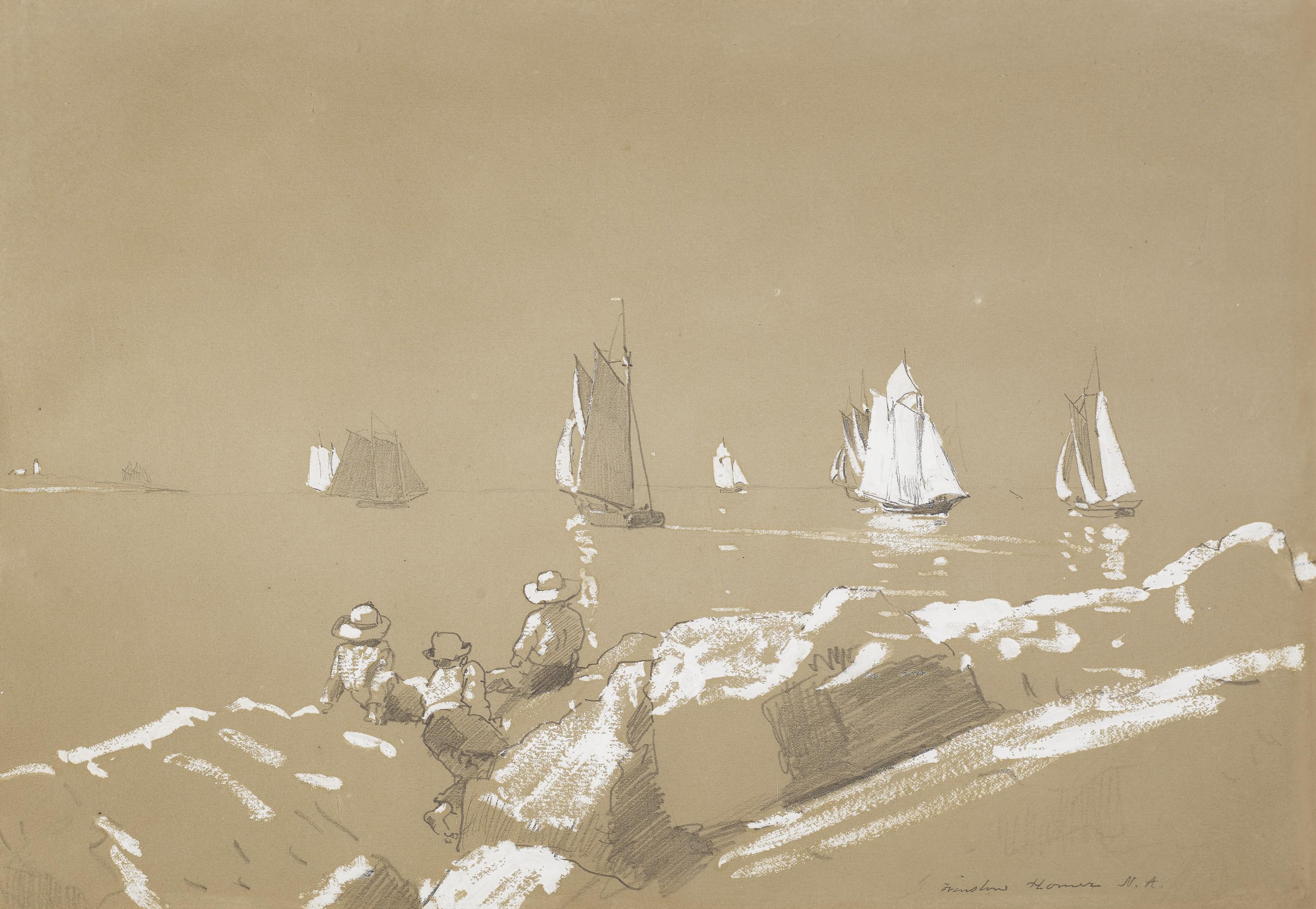 Winslow Homer - Schooners in Gloucester Harbor