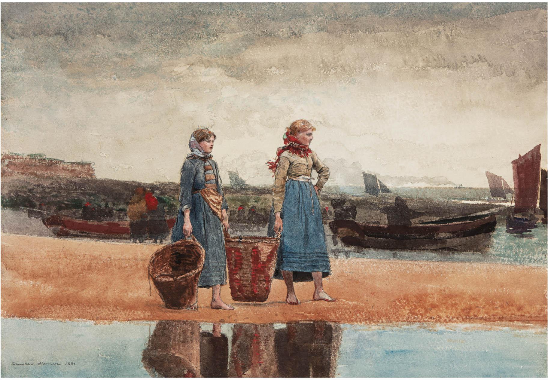 Winslow Homer - Two Girls on the Beach, Tynemouth