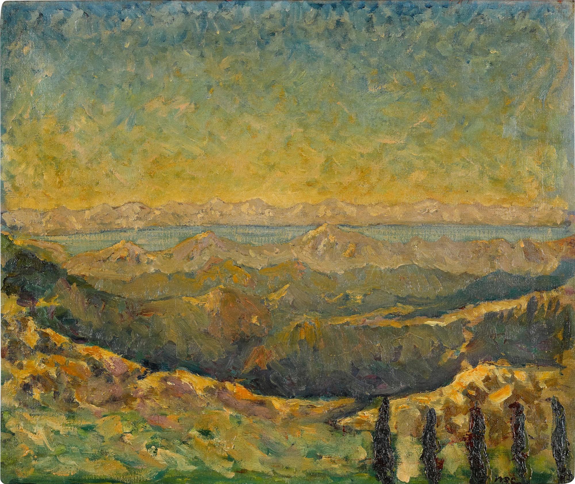 Winston Churchill - View in the Italian Alps