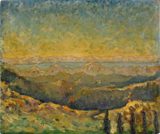 Winston Churchill - View in the Italian Alps