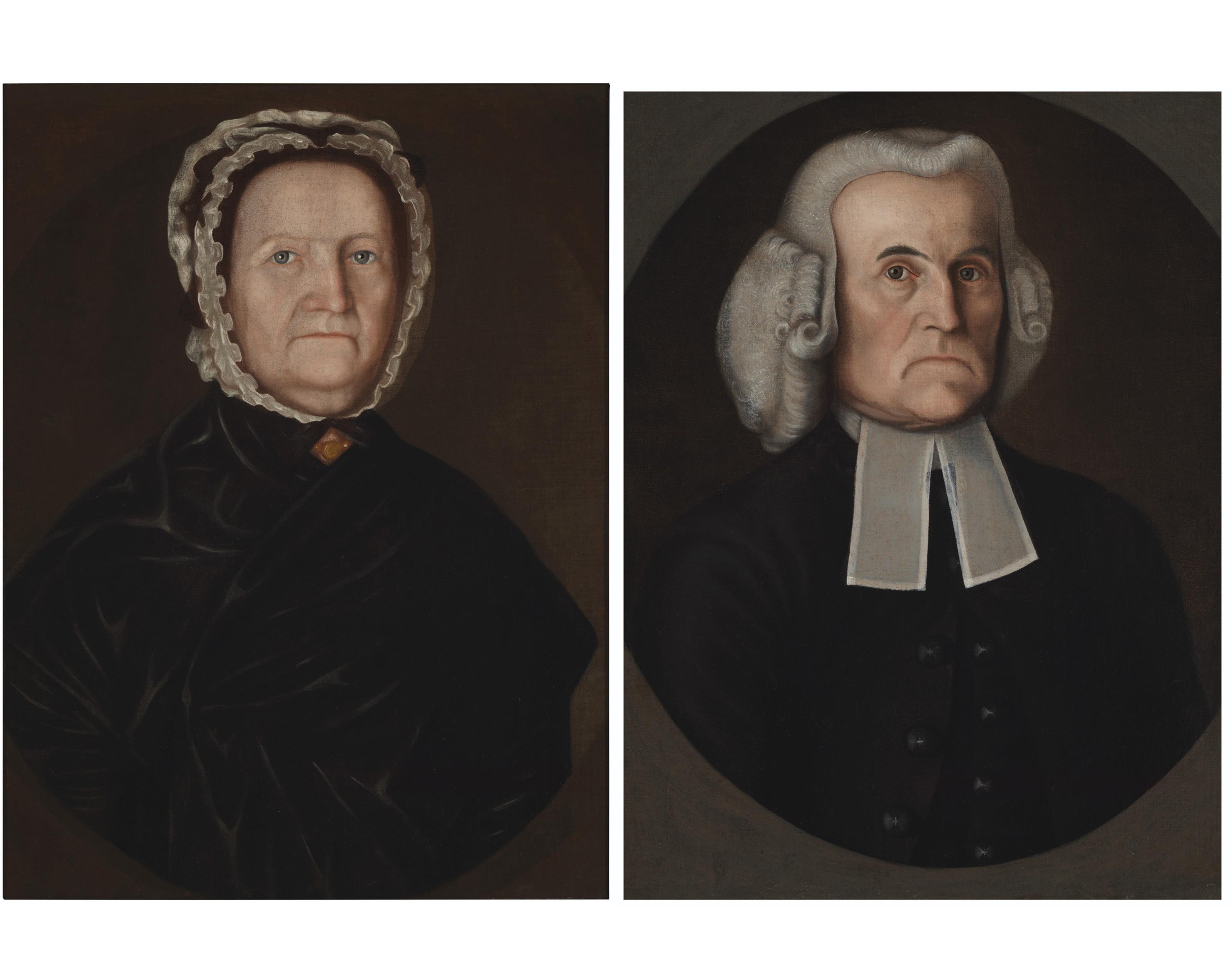 Winthrop Chandler - A Pair of Portraits of The Reverend and Mrs. Quackenbush