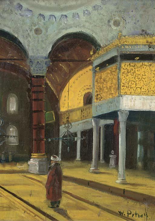 Wladimir Petroff - A Turk In Santa Sofia Mosque, Istanbul
