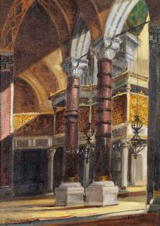 Wladimir Petroff - The interior of the Hagia Sophia, Instanbul