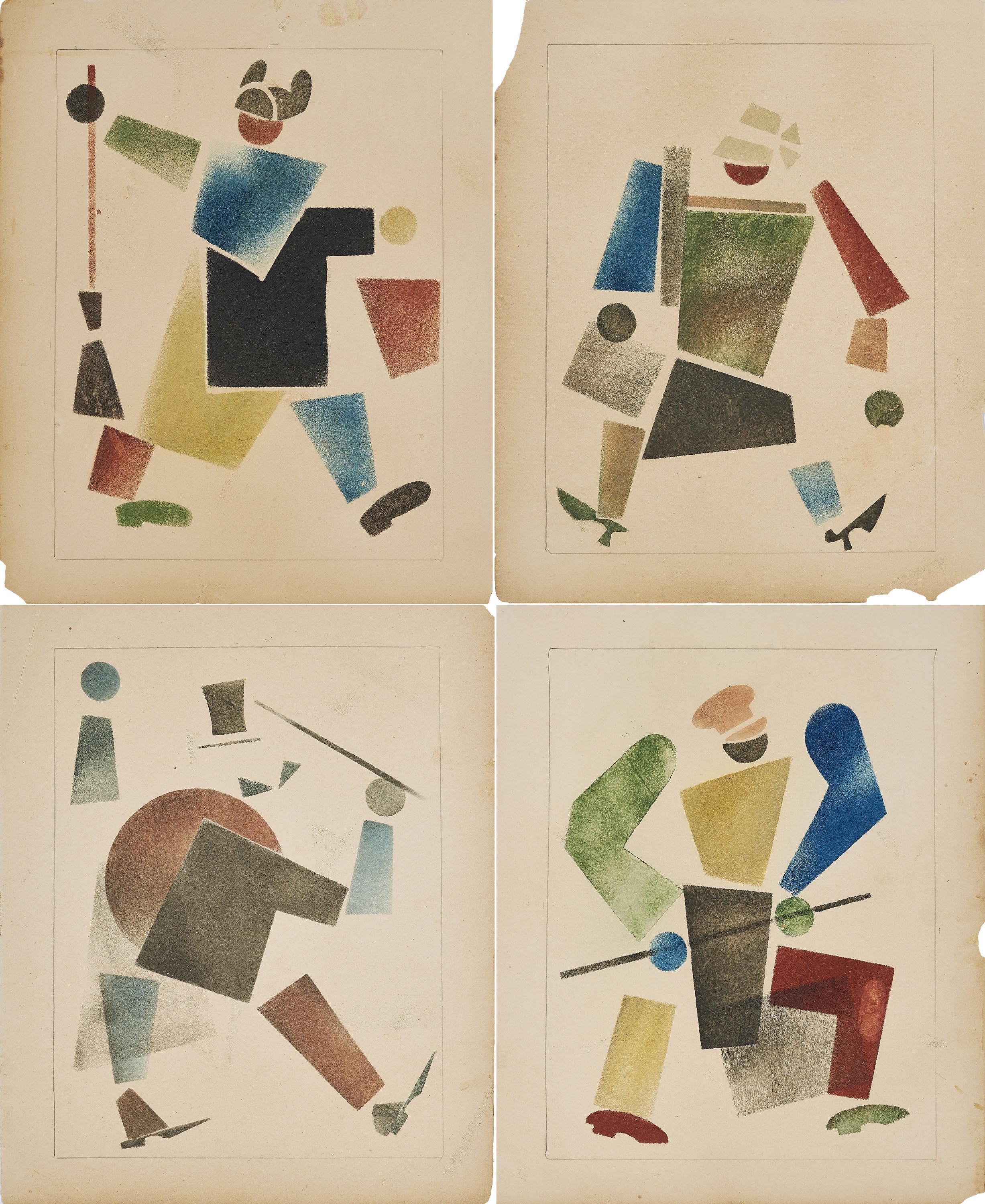 Wladimir Wassiljewitsch Lebedew - Konvolut von 4 Druckgrafiken.