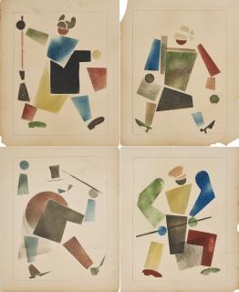 Wladimir Wassiljewitsch Lebedew - Konvolut von 4 Druckgrafiken.