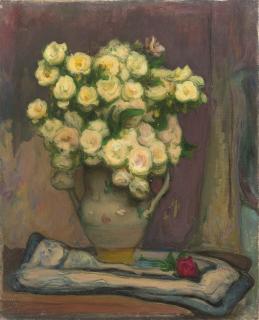 Wladyslaw Slewinski - Vase de petites roses blanches