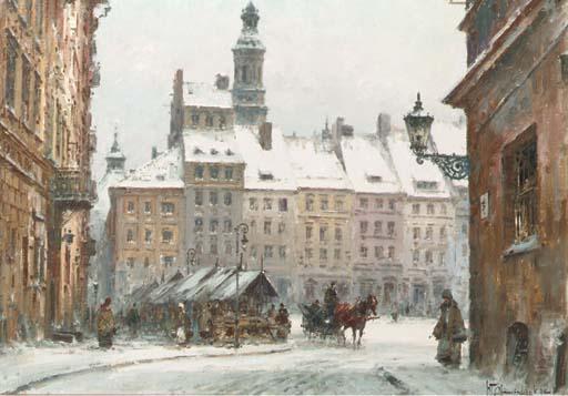 Wladyslaw T. Chemielinski - A Warsaw Square in Winter