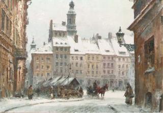 Wladyslaw T. Chemielinski - A Warsaw Square in Winter