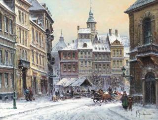 Wladyslaw T. Chemielinski - A Warsaw square in winter
