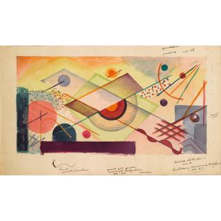 Wobbe Alkema - Dutch Ontwerp Voor De Beschildering Kamerwand Cortinghpoort