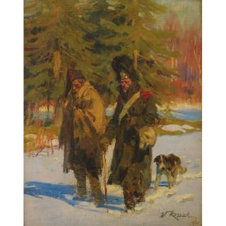 Woiciech Ritter Von Kossak - The French Old Guard Retreating From Russia