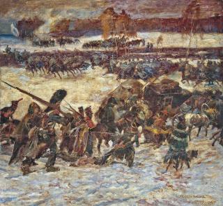 Woiciech von Kossak - Napoleon\'s retreat from Moscow
