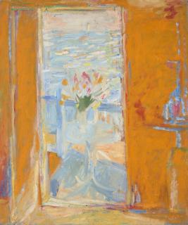 Wolf Kahn - Flowers Against Blue Bay