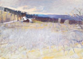 Wolf Kahn - Green Mountain Orchards: Rain Approaching