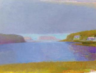 Wolf Kahn - Looking Down the Cove at Rock Gardens Inn