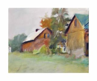 Wolf Kahn - Two Barns in Putney